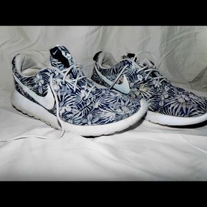 Black & White Floral Graphic Nike Roshes
